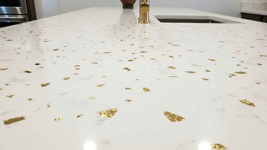 White Quartz with Sparkling Gold Flecks