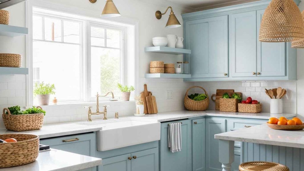 White Sinks for a Coastal Kitchen Vibe