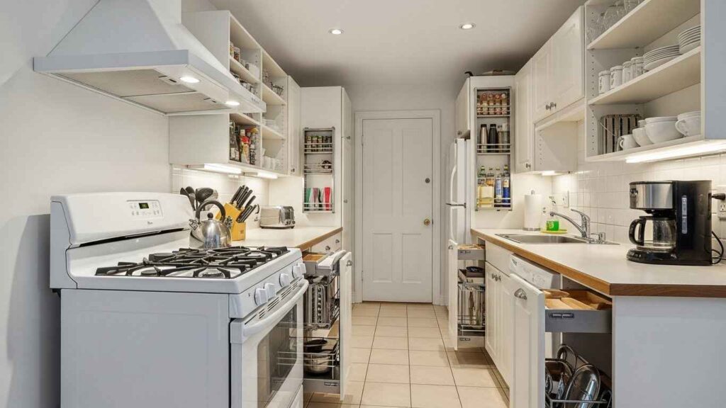 White Stove in a Small Kitchen