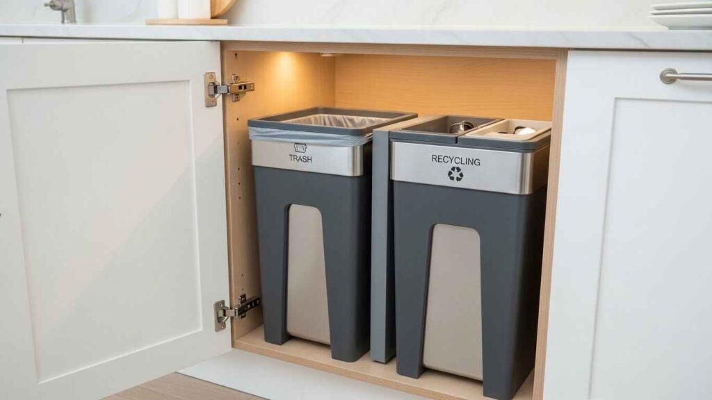 White Trash and Recycling Cabinets