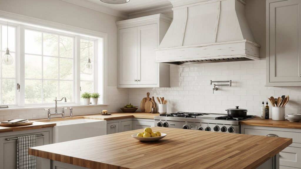 White Wood Range Hood Designs