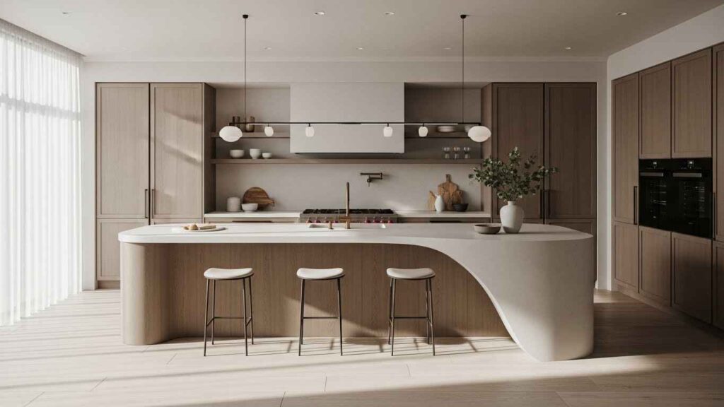 A Curved Island for Smooth Social Flow