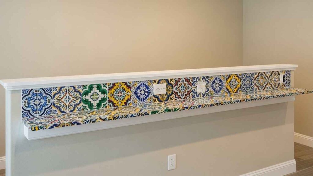 A Tile-Topped Divider Wall