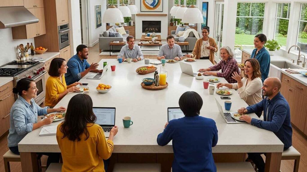 Back-to-Back Seating for a Social Hub