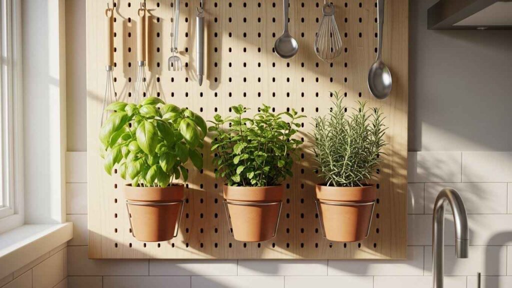 Herb Garden Pegboard Wall