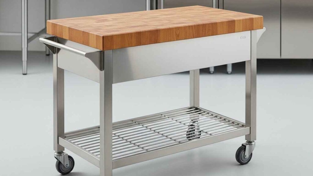 Rolling Cart with Butcher Top