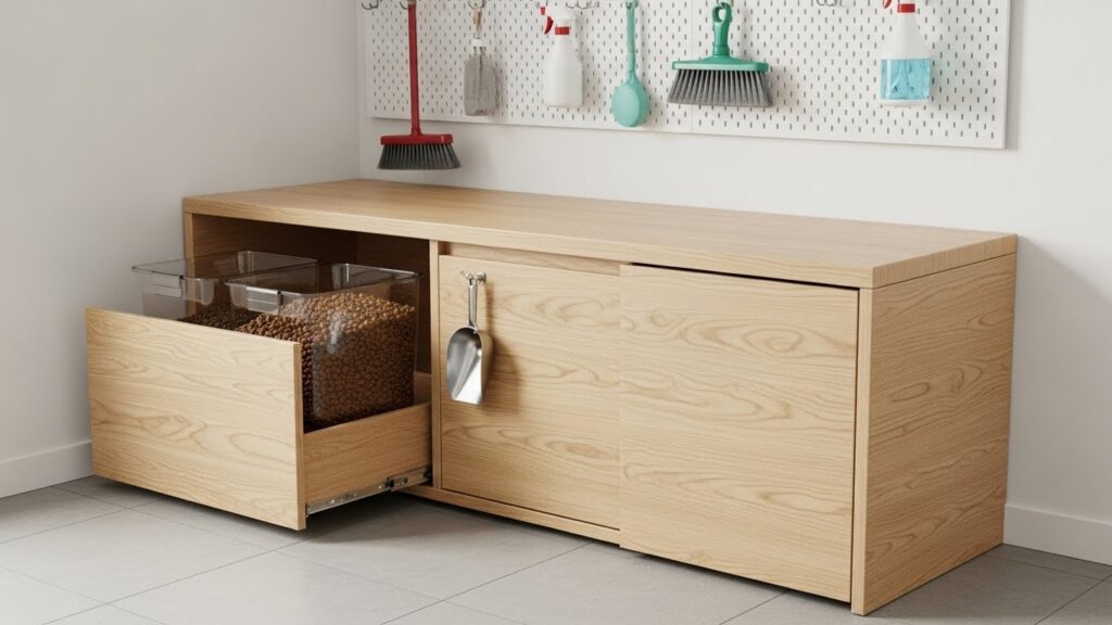 Sliding Shelves for Pet Food Storage