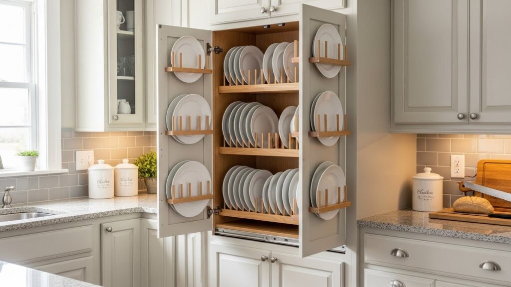 Sliding Shelves for Plates and Bowls