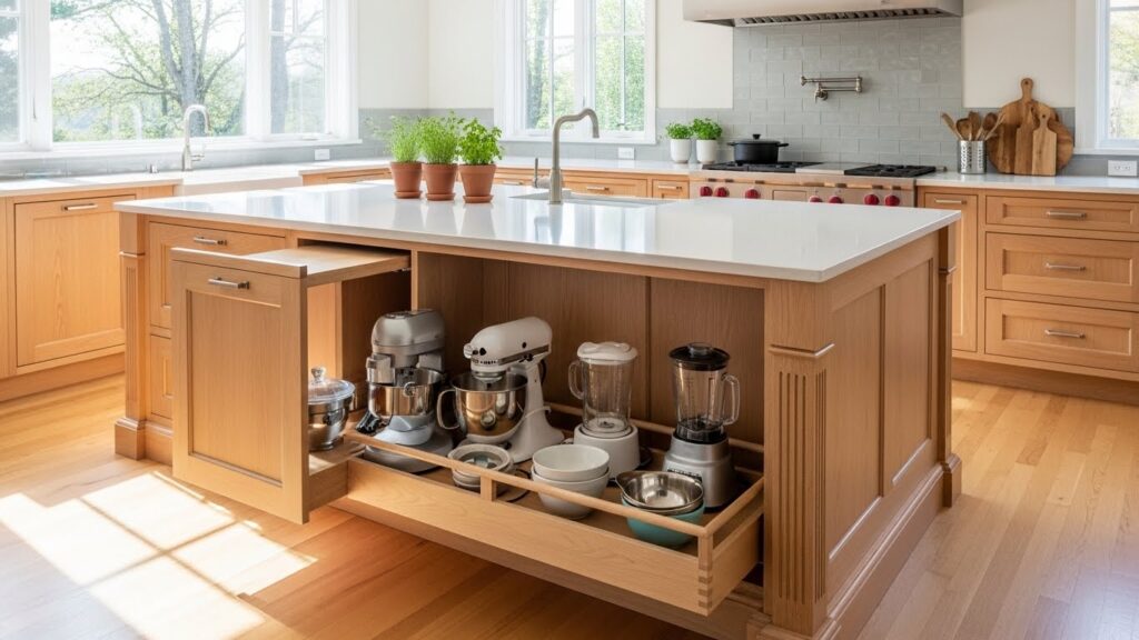 Sliding Shelves for Under the Island