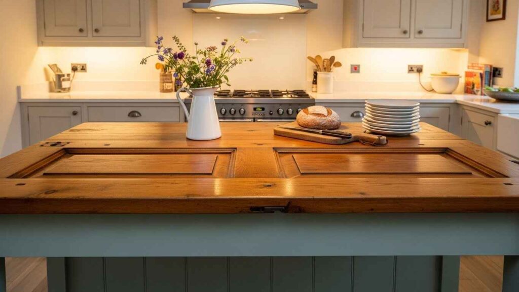 Upcycled Door Kitchen Island