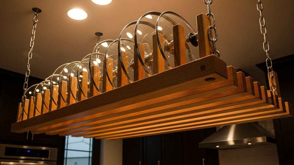 Create a Ceiling-Hung Pot Lid Rack