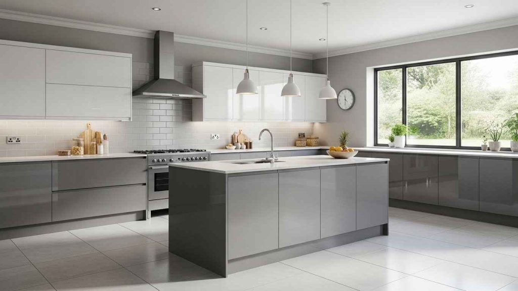 High-Gloss Two-Tone Kitchen Design