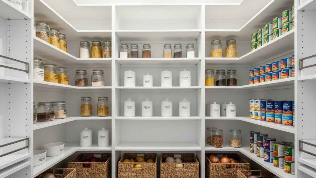 High-Gloss White Kitchen Pantry