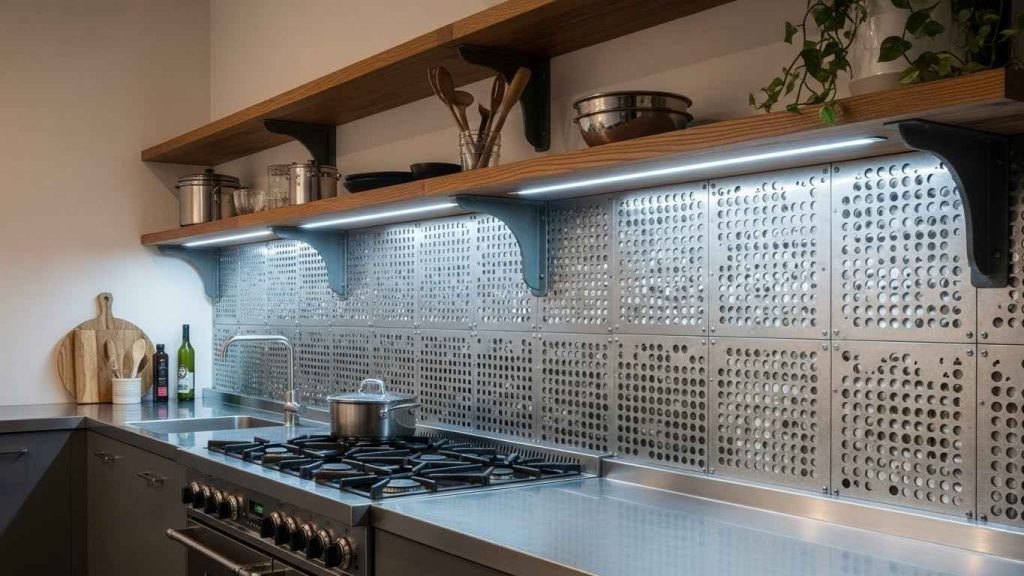 Industrial Chic Metal Backsplash