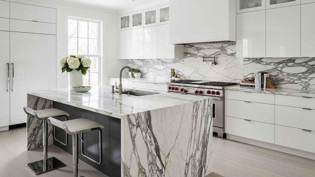 Luxe Marble and High-Gloss White