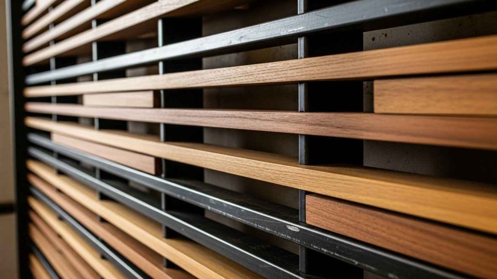 Slatted Wood and Metal