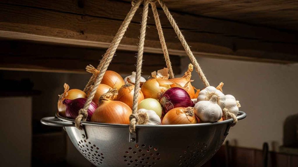 Suspend a Colander for Produce Storage