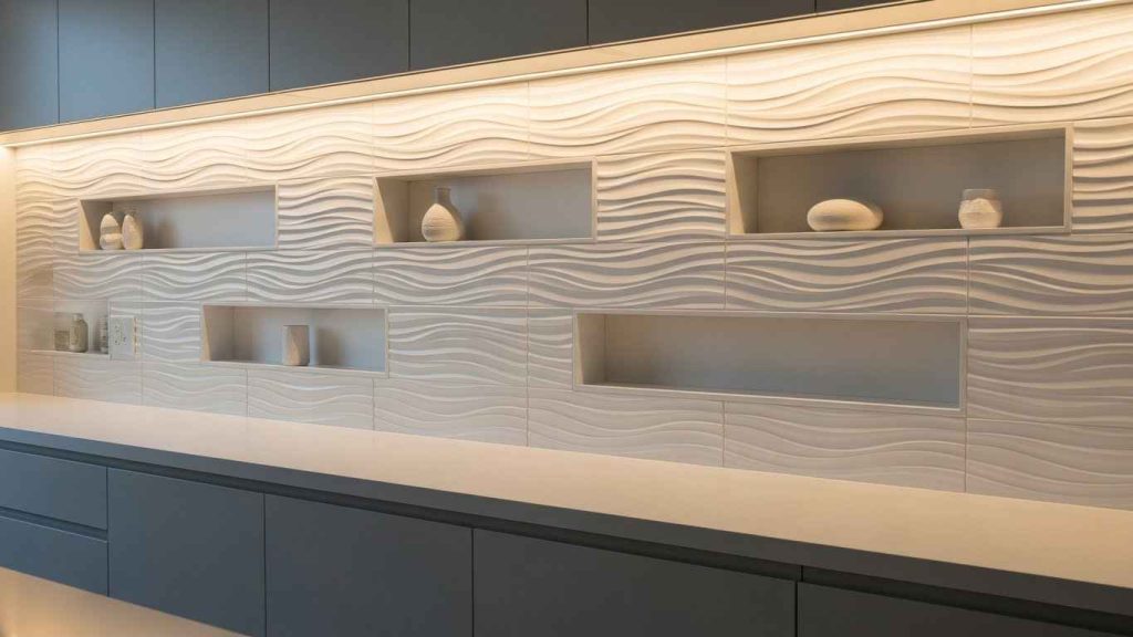 Textured 3D Tile with Recessed Shelves