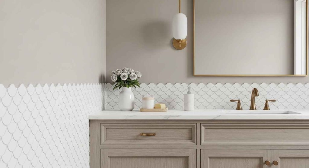 A Border of Fishscale Tiles