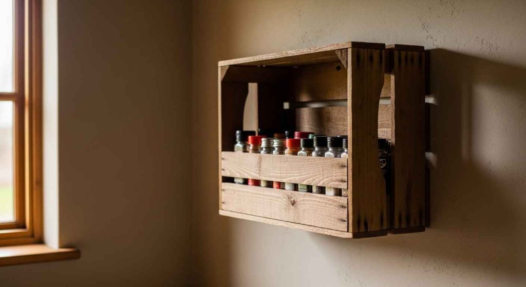 DIY Crate Spice Rack